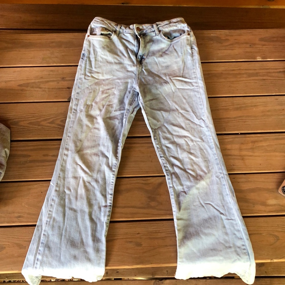 Forever 21 Wide flare/ boot cut light wash denim